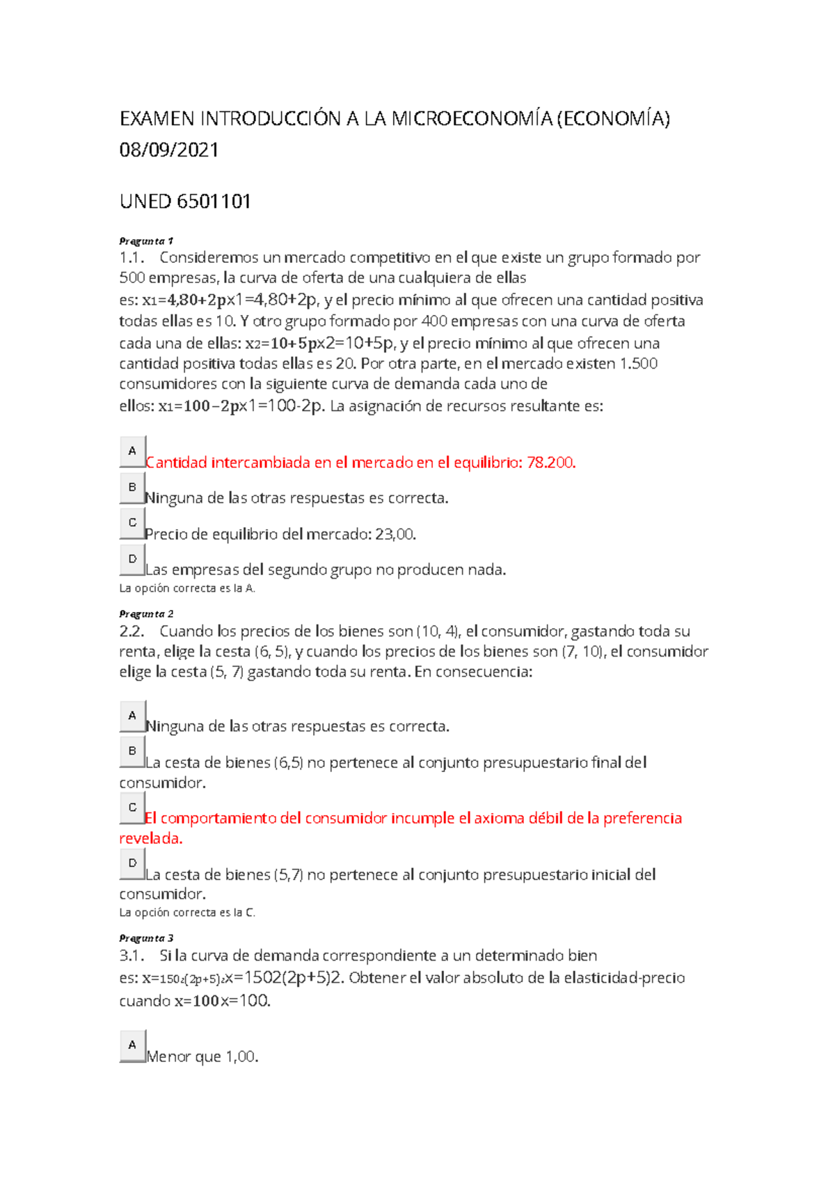 Examen Introducción Microeconomia 6501101 Sept-2021-UNED - EXAMEN ...