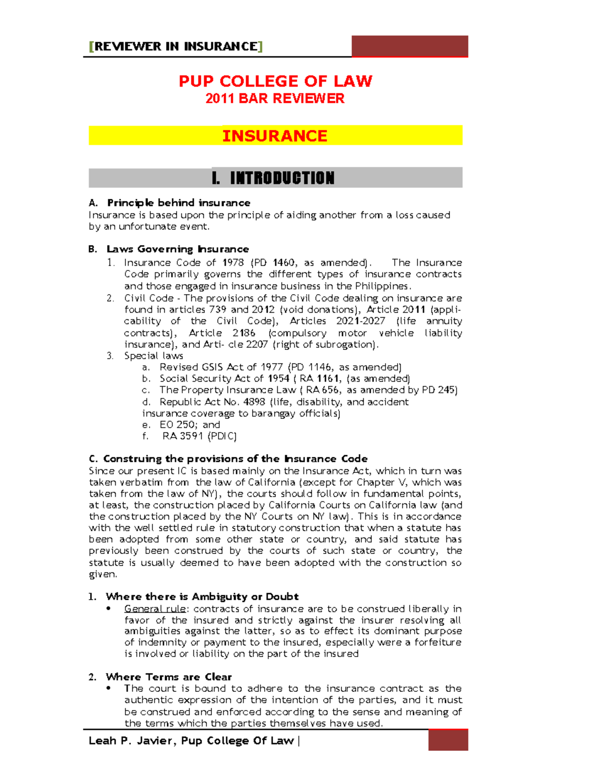 insurance-code-of-the-philippines-reviewer-pdf-reviewer-in-insurance