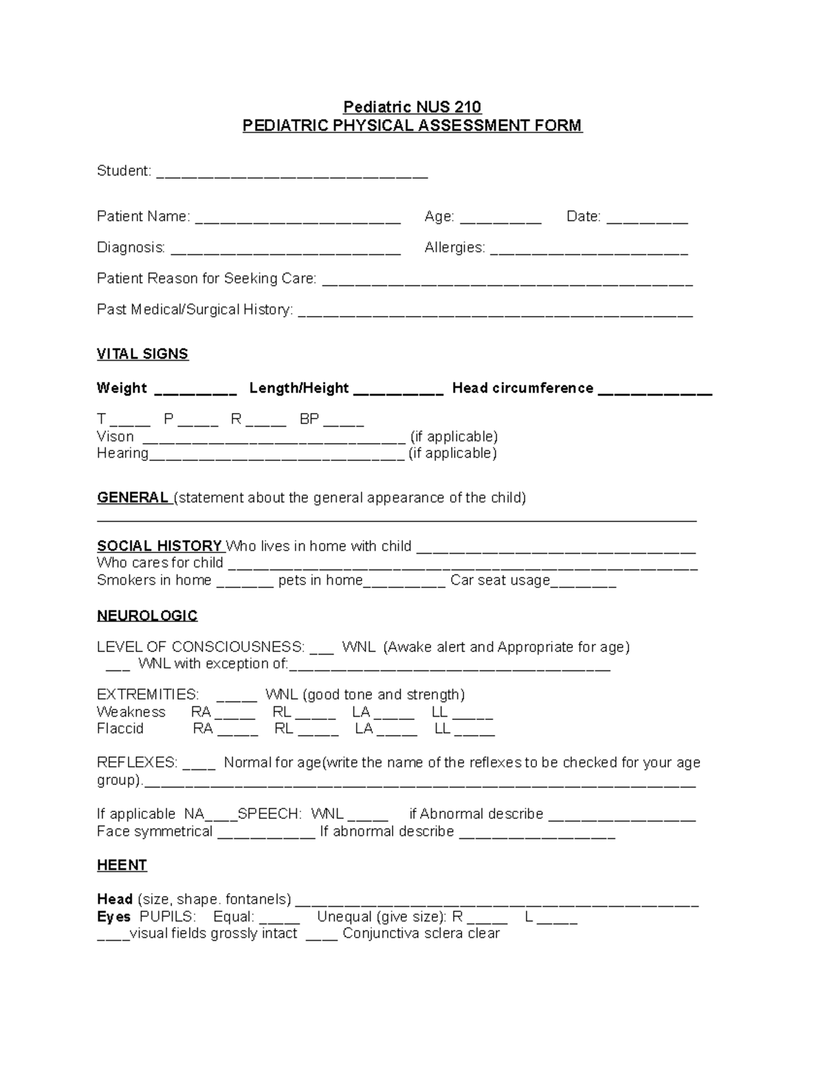 Pediatric physical assessment form NUS 210 - Deprecated API usage: The ...