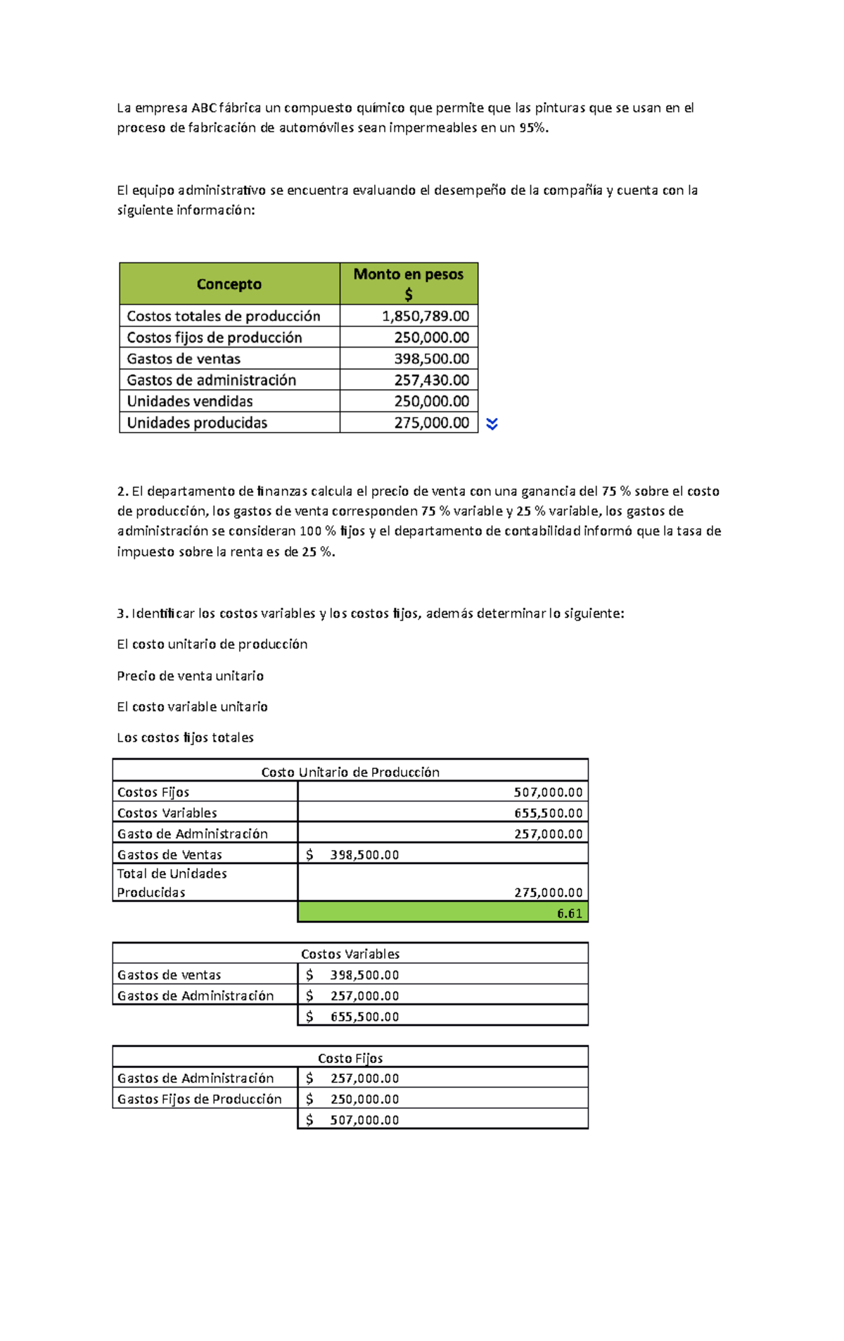 Contabilidad Administrartiva Proyecto 1 - La Empresa ABC Fábrica Un ...