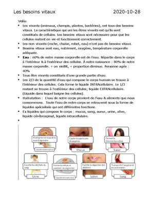 Module 2 Biologie Humaine Notes De Cours - 1. Description D’une Cellule ...