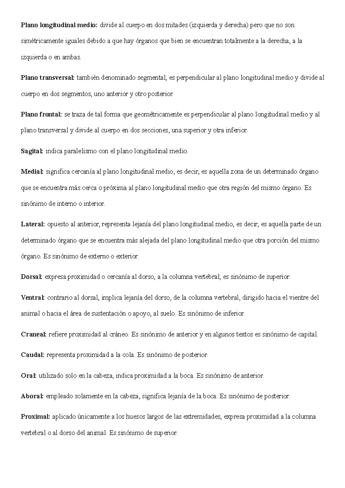 Planos topograficos anatomia - Plano longitudinal medio: divide al ...