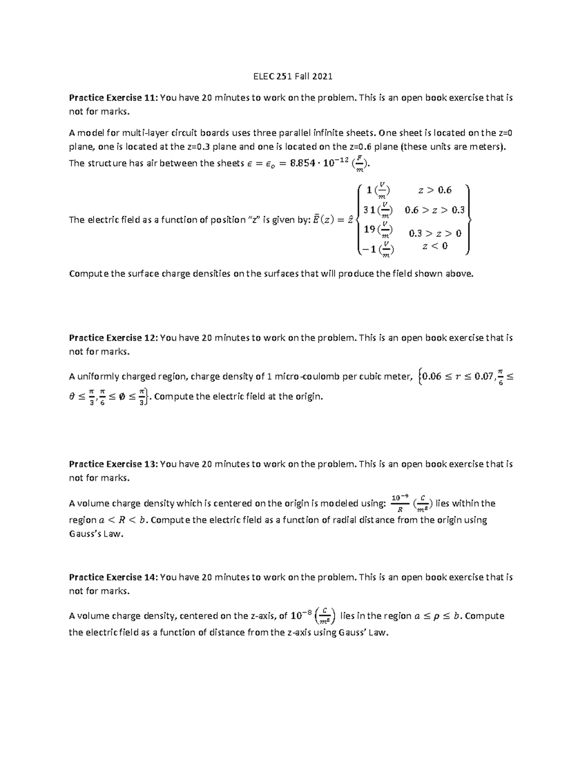 Fundamentals of Applied Electromagnetics ELEC 251 Tutorial 4 problems ...