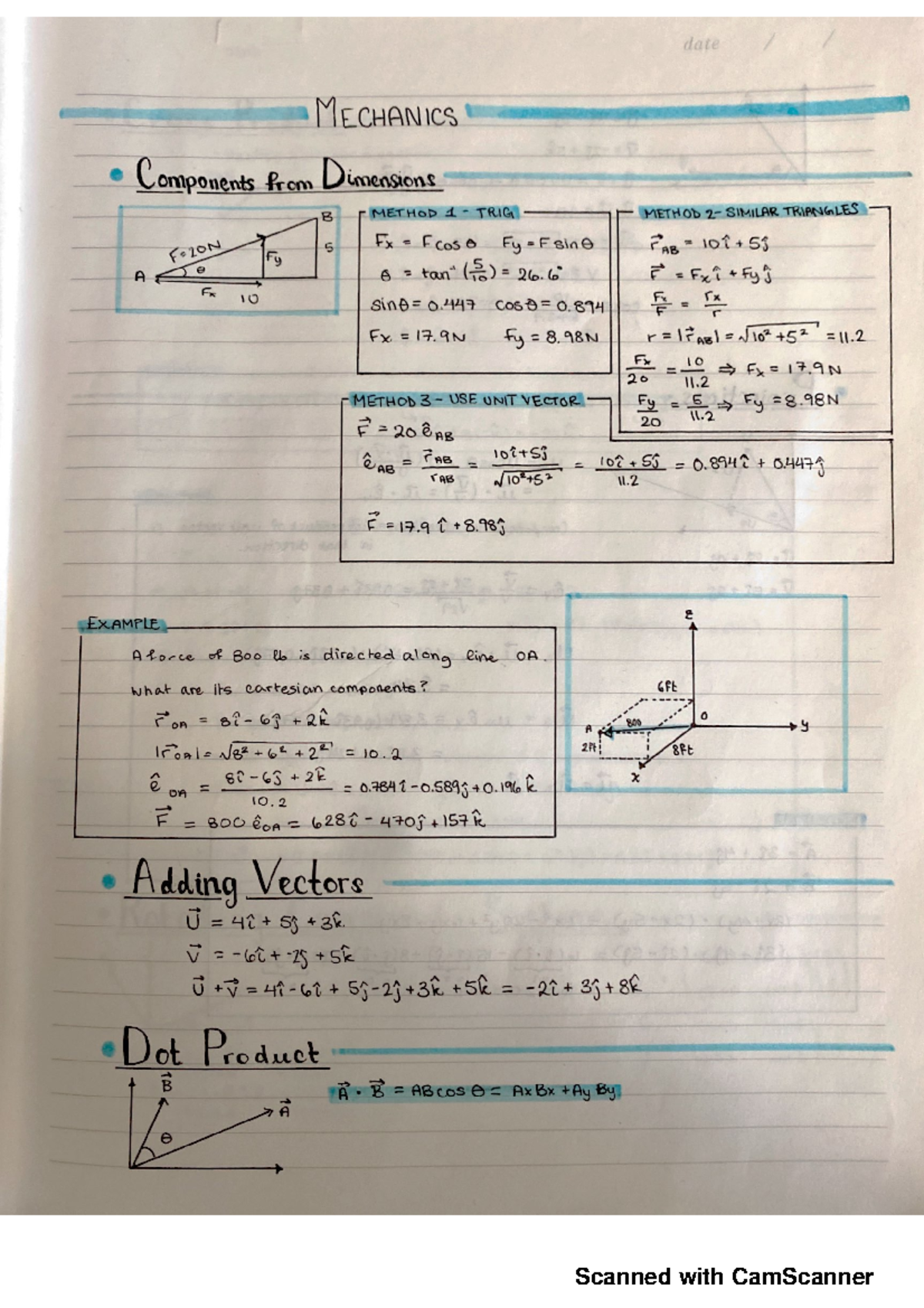 Mechanics 1 Chapter 2 Lecture Notes - E3105 - Scanned with CamScanner ...