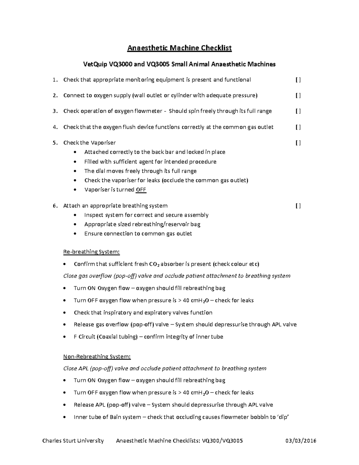 All Practical Materials and Document Charles Sturt University