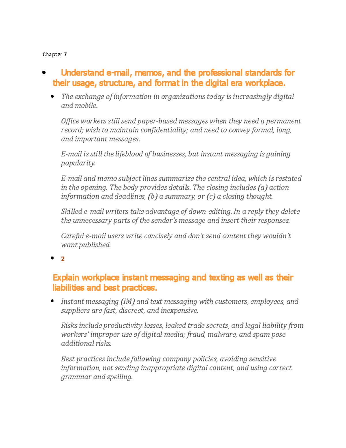 Test review for MIS - Chapter 7 Understand e-mail, memos, and the ...