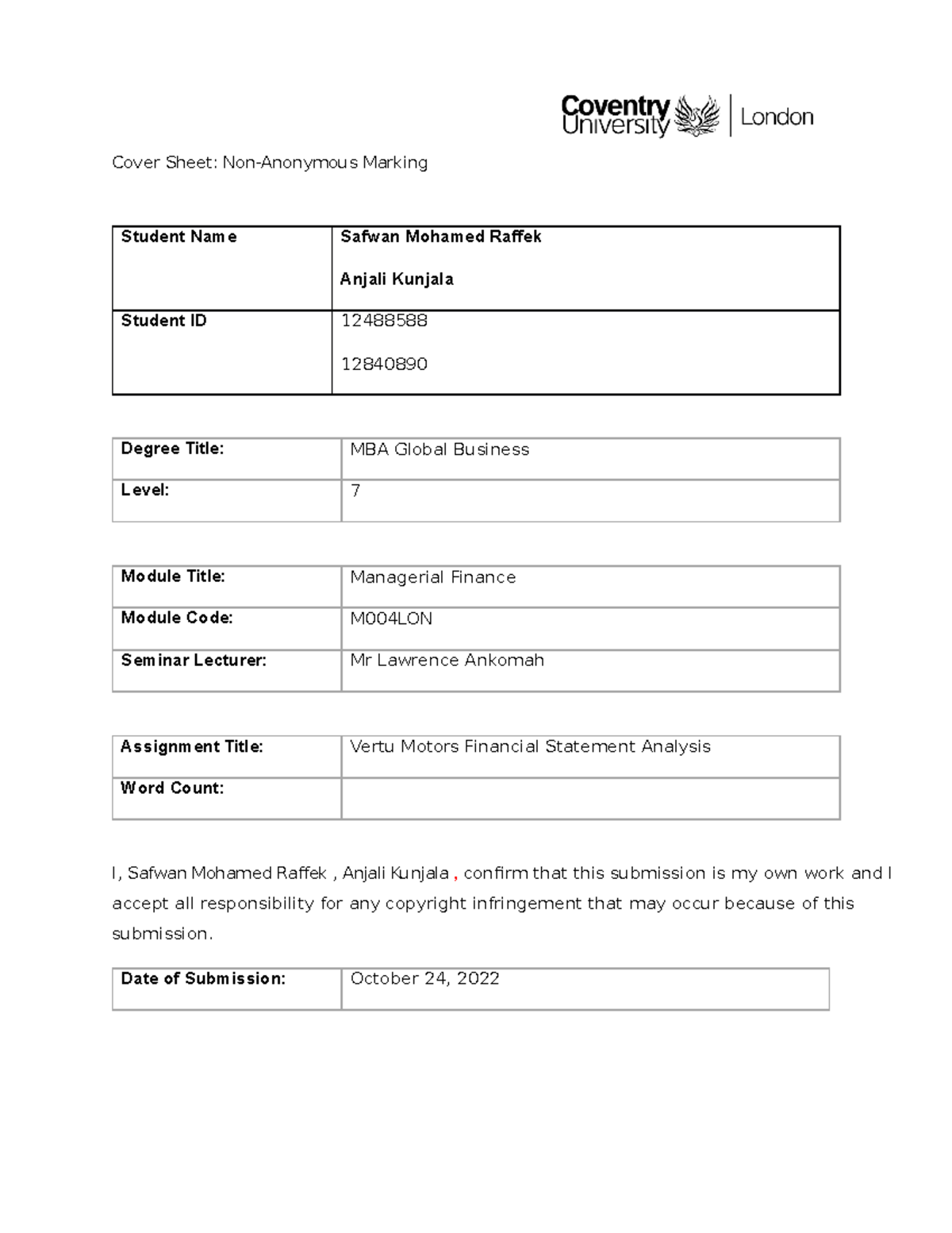 Vertu motors merged 1 dfgh Cover Sheet NonAnonymous Marking