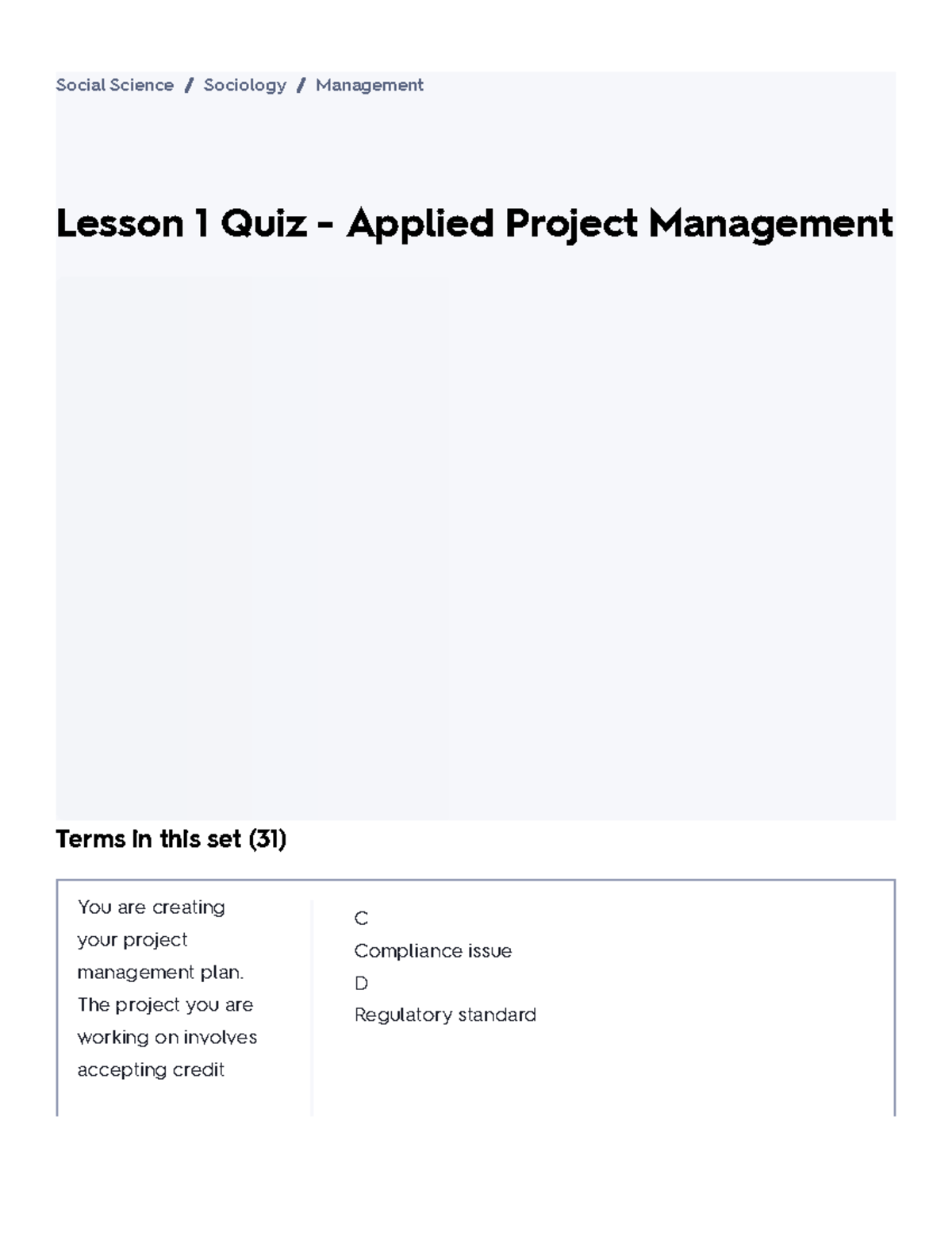 Lesson 1 Quiz - Applied Project Management Flashcards Quizlet - Lesson ...