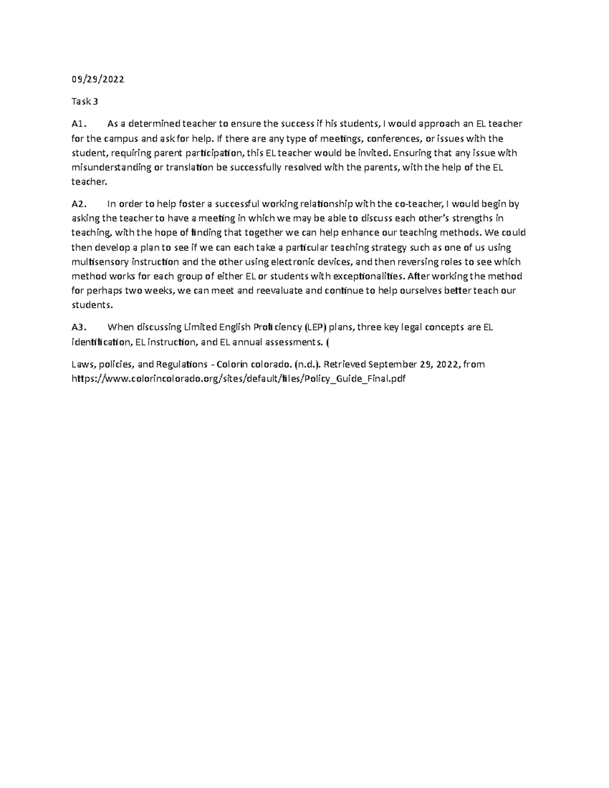 Task3 - Meaningful Collaboration for Student Success The graduate ...