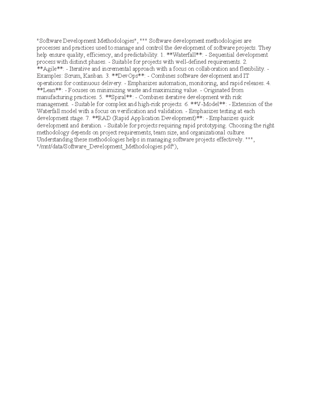 Software Development Methodologies - They help ensure quality ...