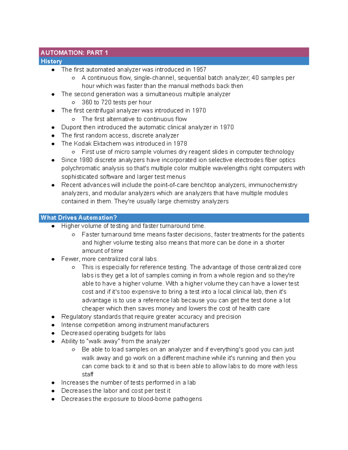 CC day-7-additional - Notes - AUTOMATION: PART 1 History The first ...