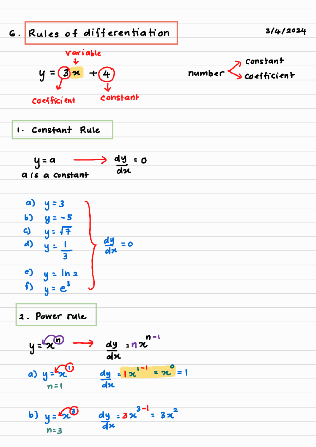 6 Rules of differentiation 1 - science math - Studocu