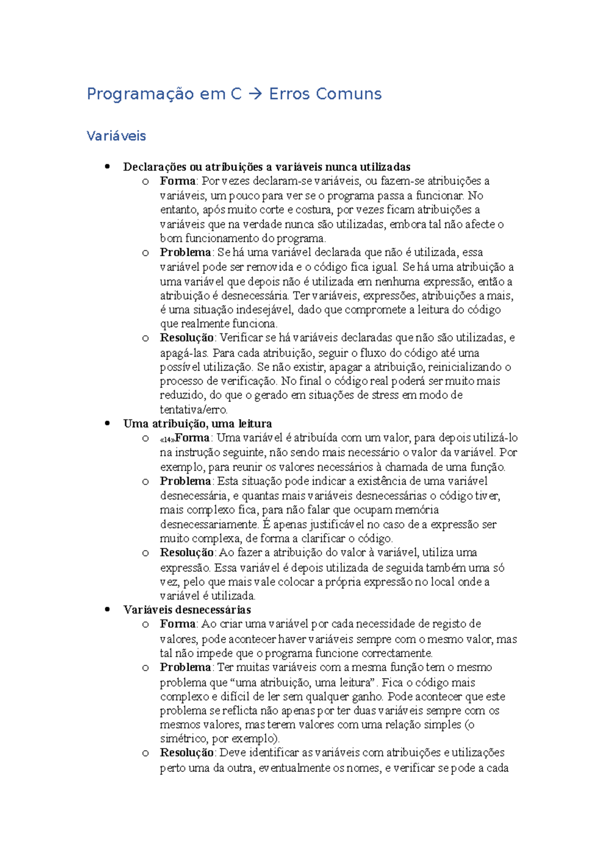 Programação em C » Erros Comuns - Programação em C Erros Comuns ...