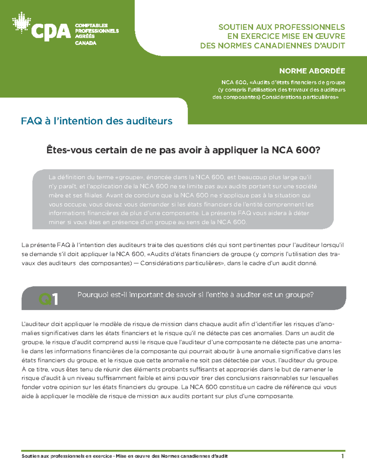 FAQ a lintention des auditeurs - Etes-vous certain de ne pas avoir a ...