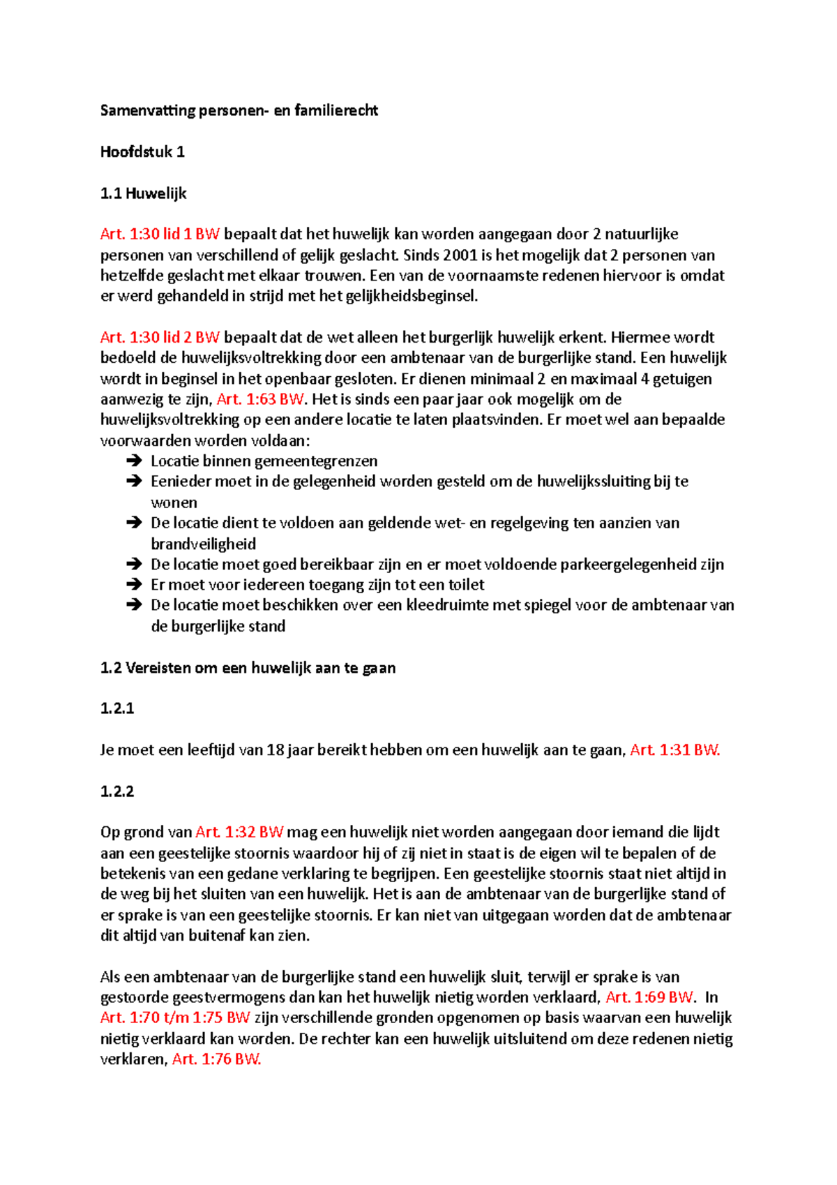 Samenvatting Personen - Samenvatting En Familierecht Hoofdstuk 1 1 ...