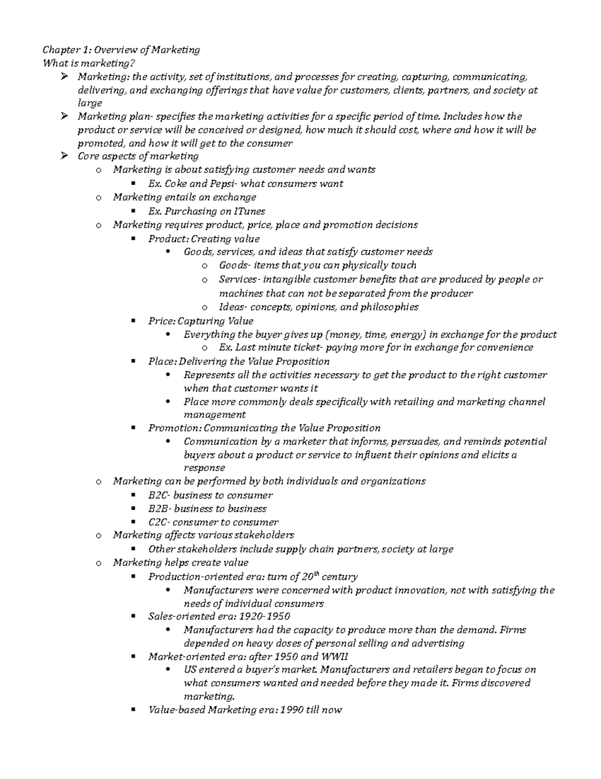 MARK Exam 1 - Lecture notes 10, 11, 12 15 - Chapter 1: Overview of ...