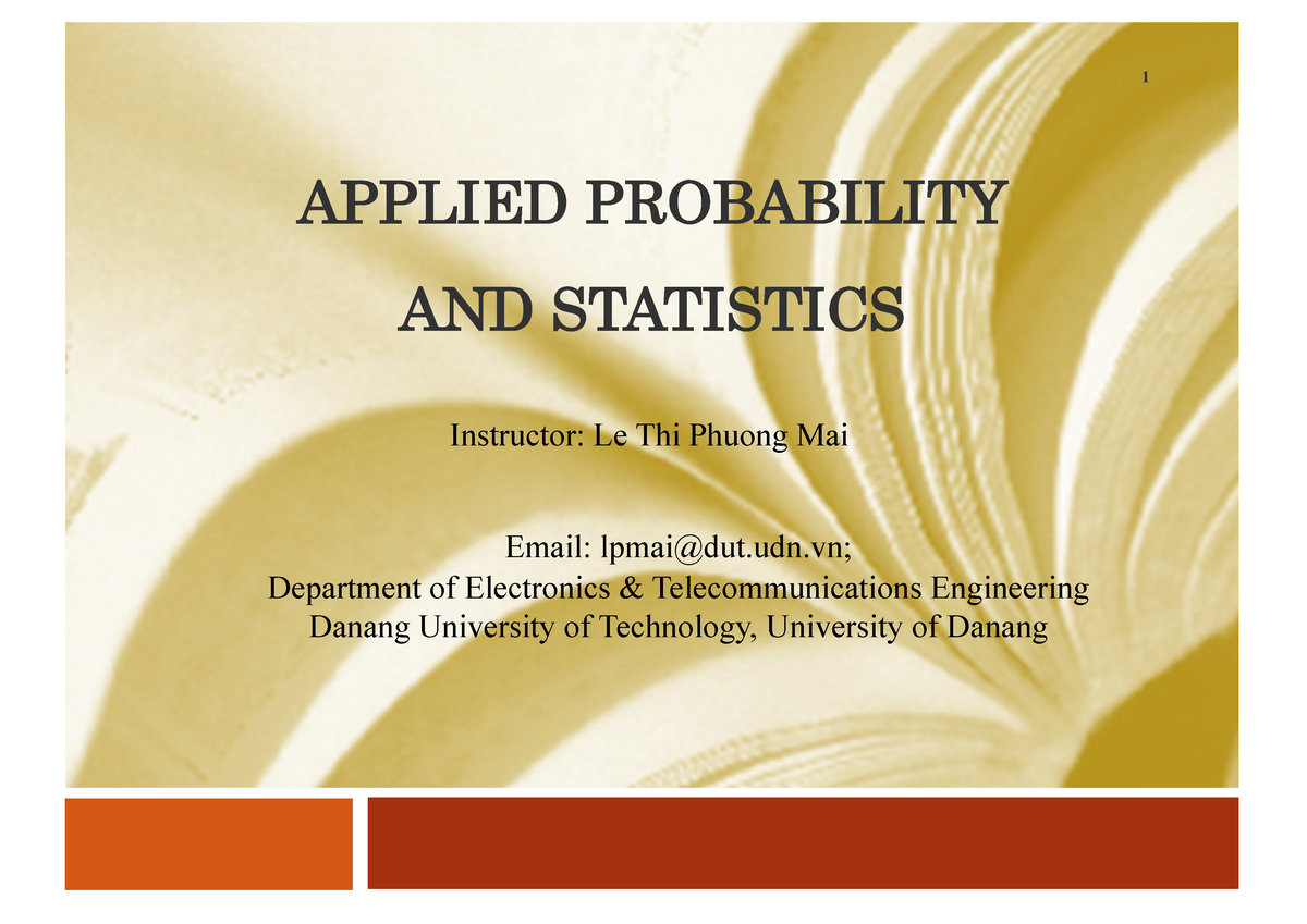 Chap1 Introduction To Applied Probability Statistics Upload - APPLIED ...