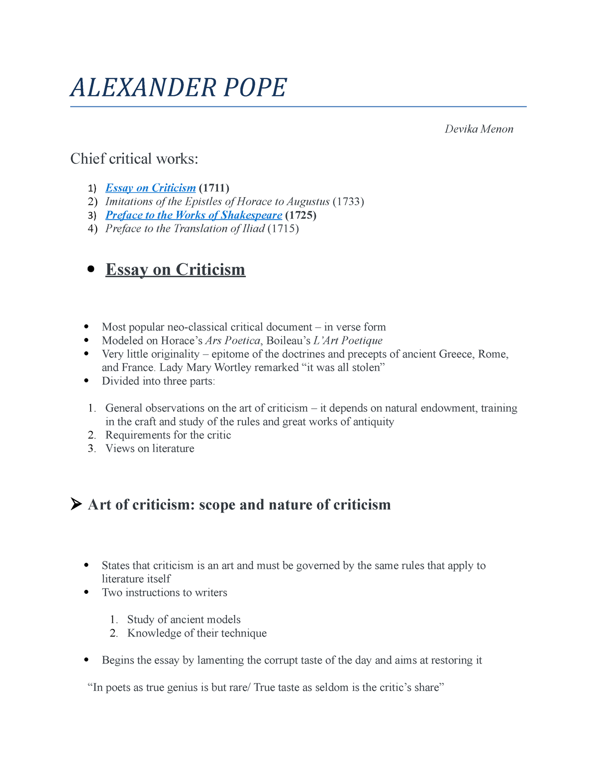 an essay on criticism alexander pope pdf