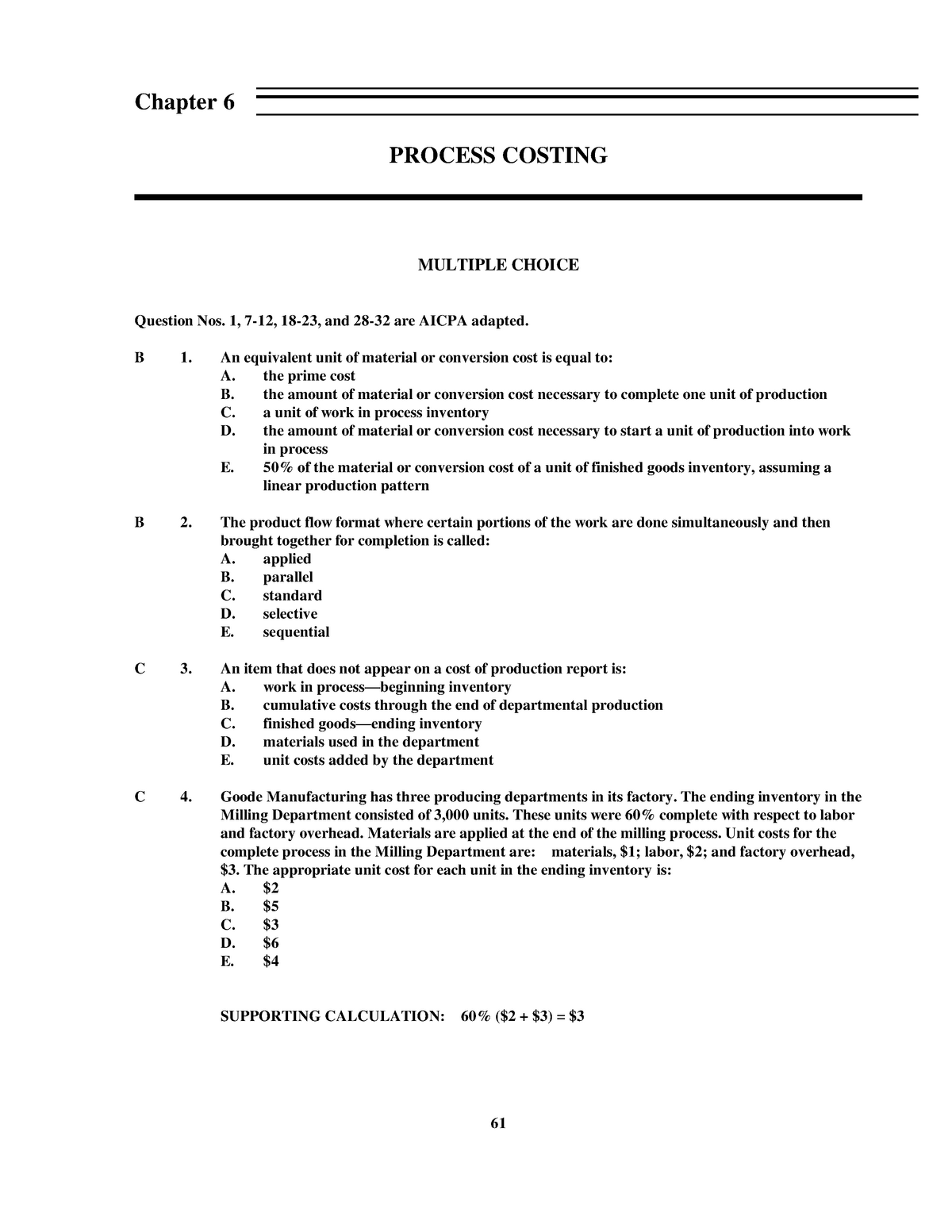 Solved CHAPTER 6 PRODUCTION AND COSTS (9 points) 1. The