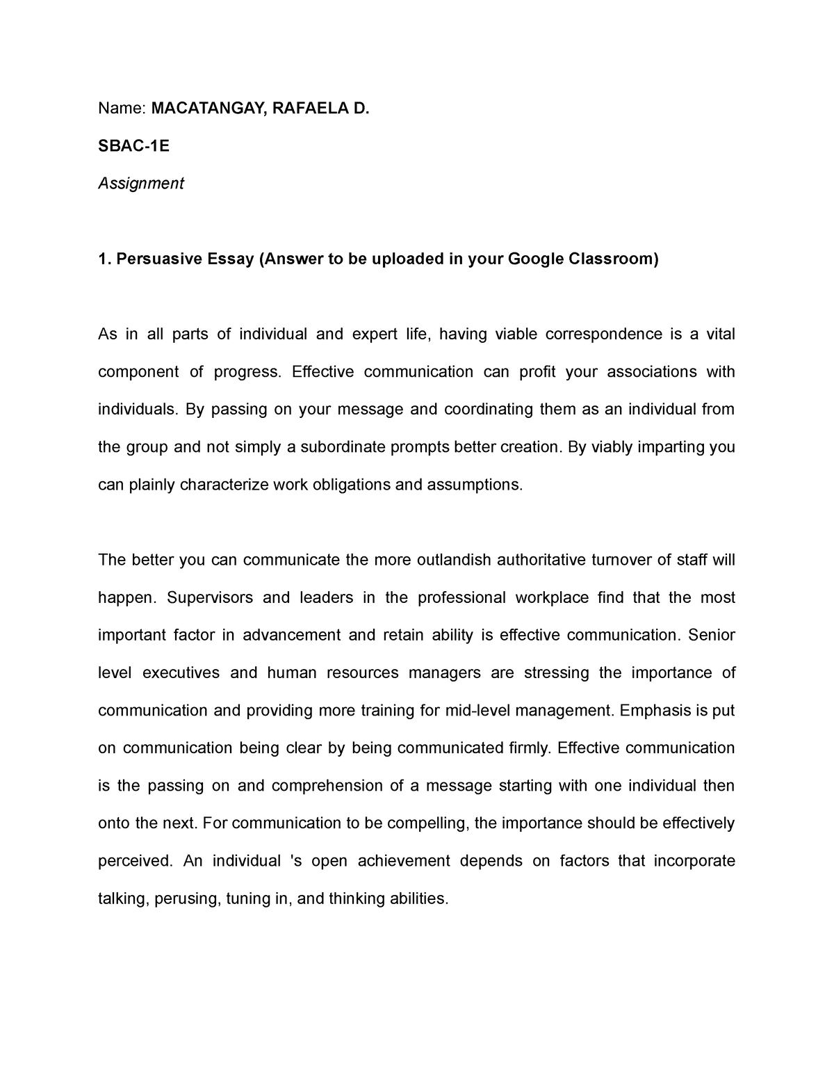 thesis on persuasive communication