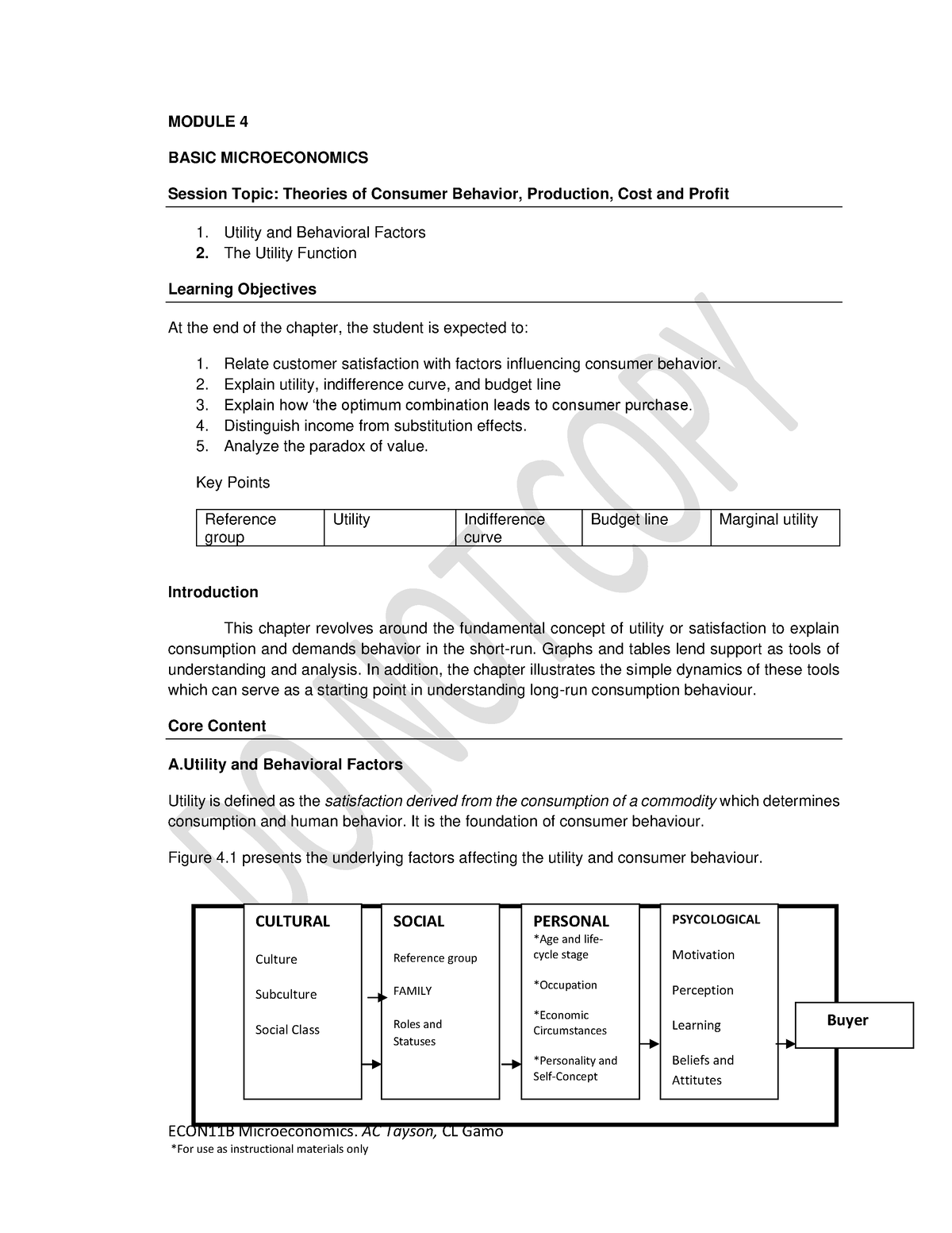 ECON11B-Module-4 - Economics - ECON11B Microeconomics. AC Tayson, CL ...