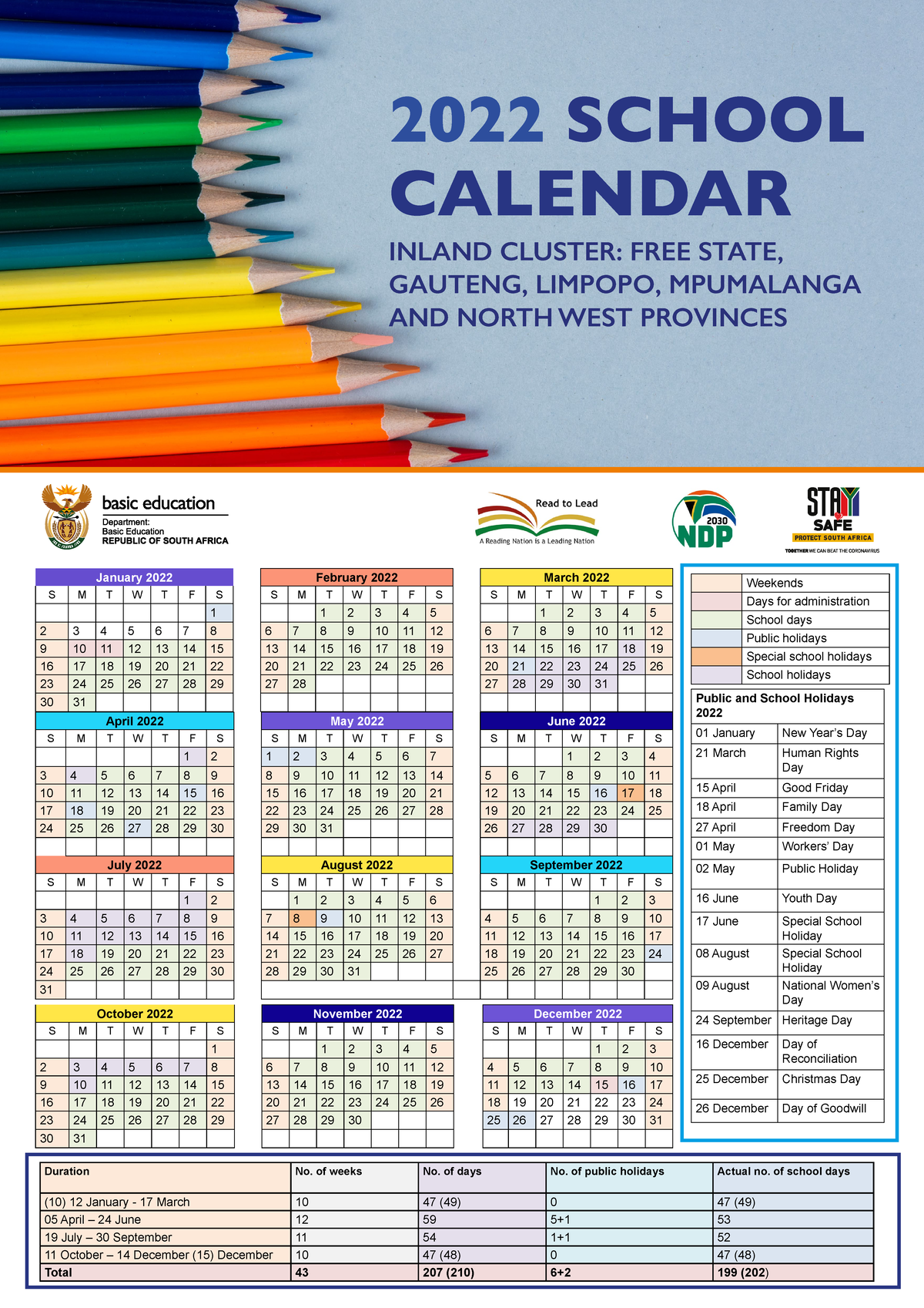 2022 School Calendar Gazette 2022 SCHOOL CALENDAR INLAND CLUSTER