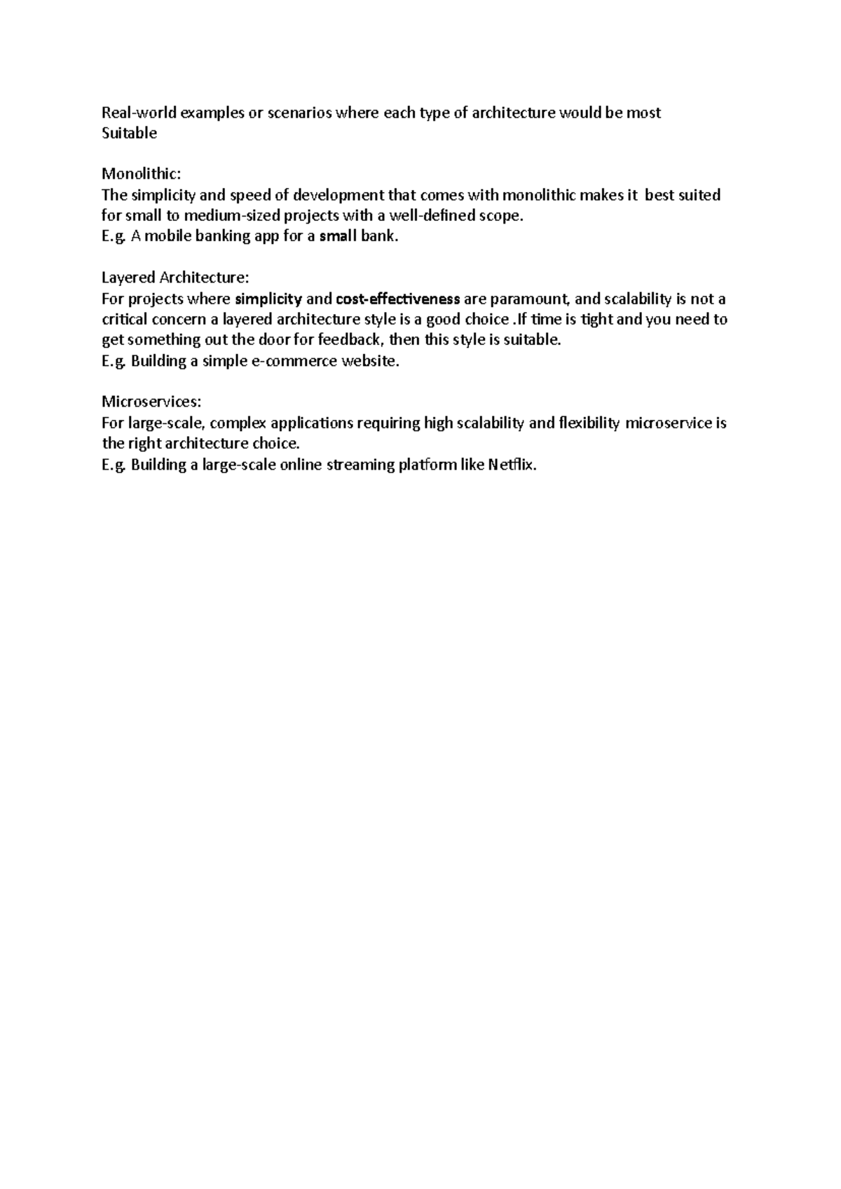 Architecture dilemma - Assingments 2 - Real-world examples or scenarios ...