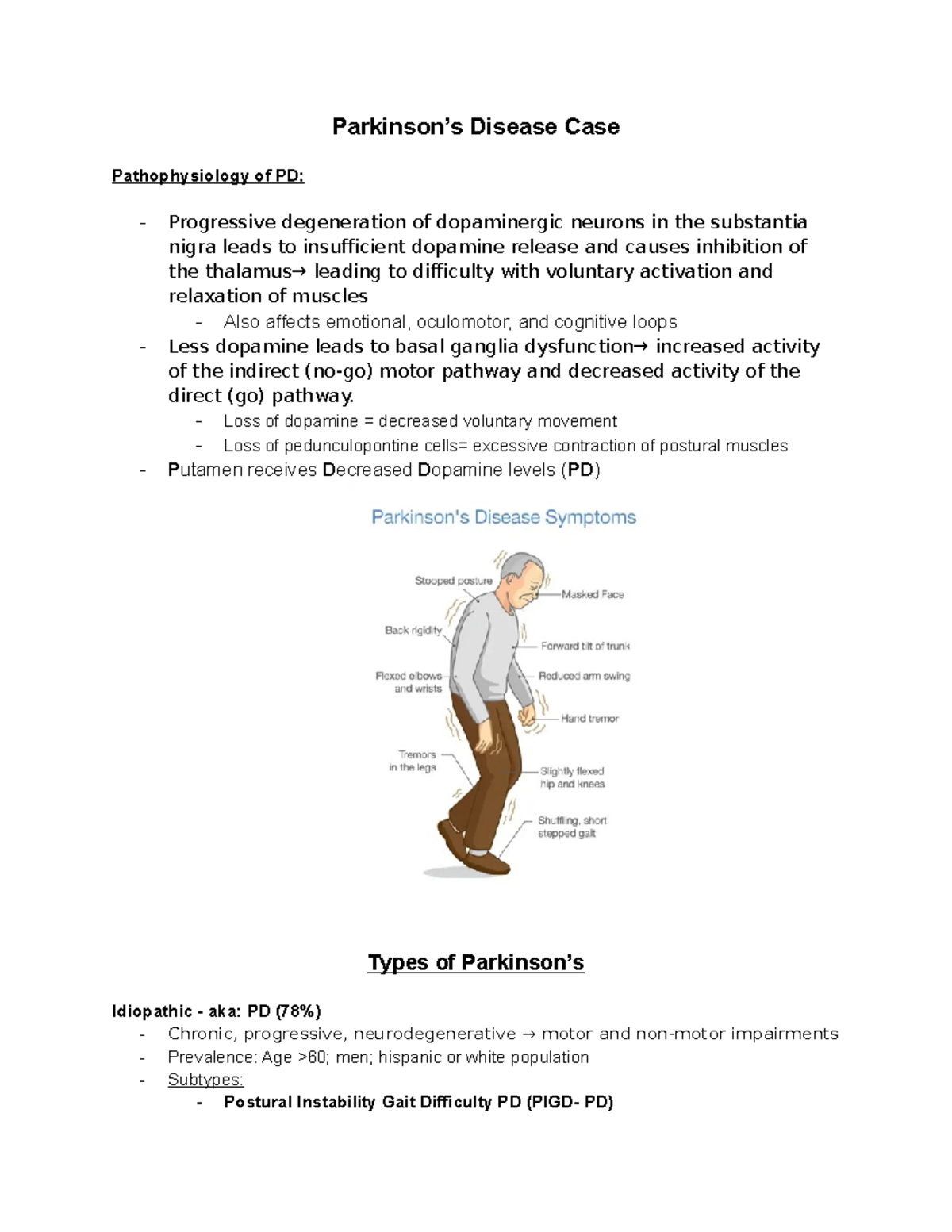 Parkinson's Mega Doc Parkinson's pathophysiology, medications, assessment, measures