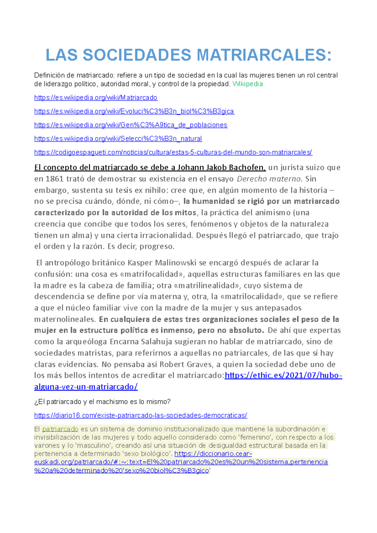 LAS Sociedades Matriarcales - LAS SOCIEDADES MATRIARCALES: Definición ...