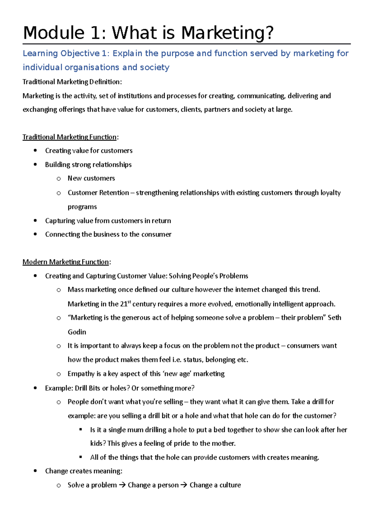 Module 1 MM110 - Summary Introduction to Marketing - Module 1: What is ...