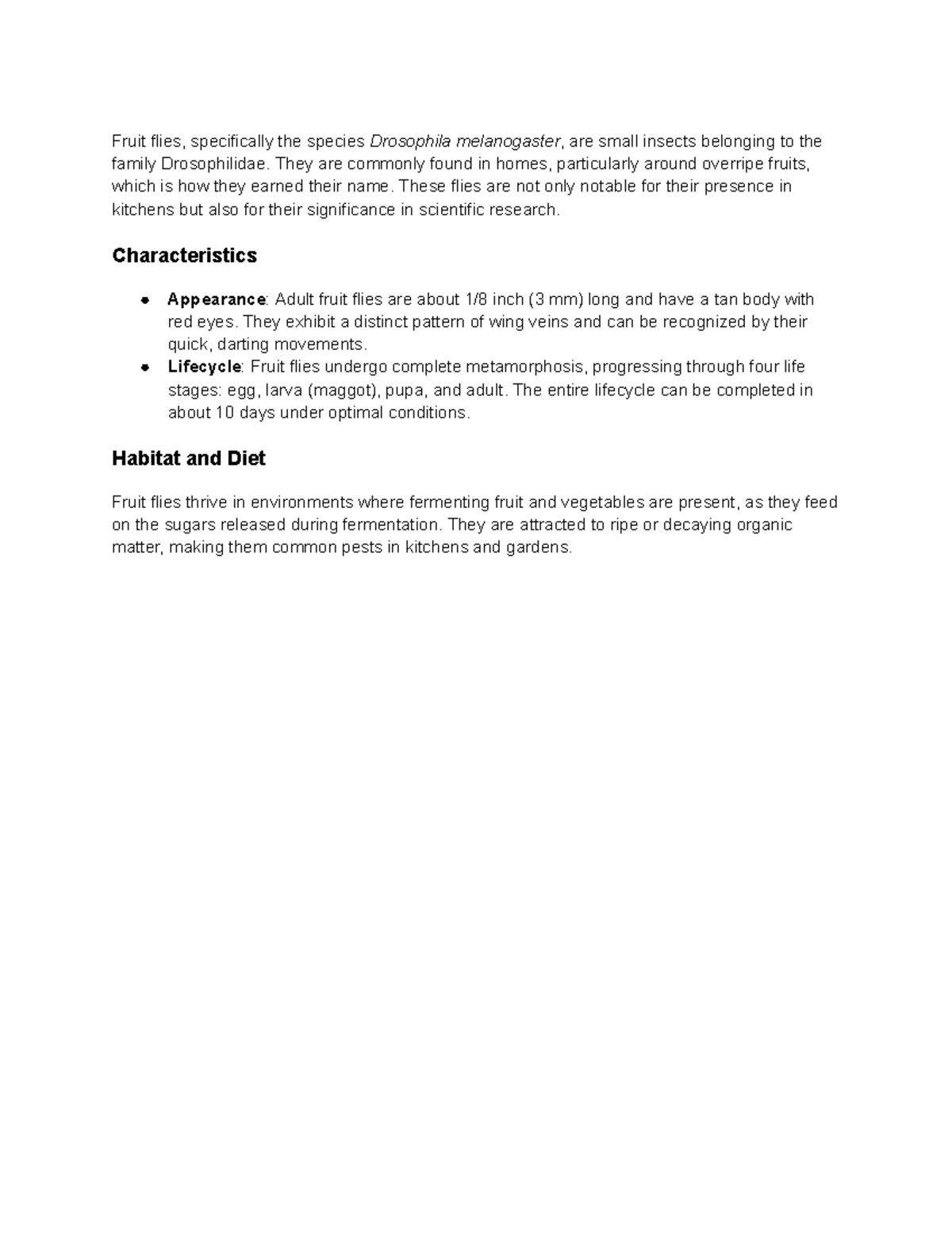 Untitled document-39 - anatomy - Fruit flies, specifically the species ...