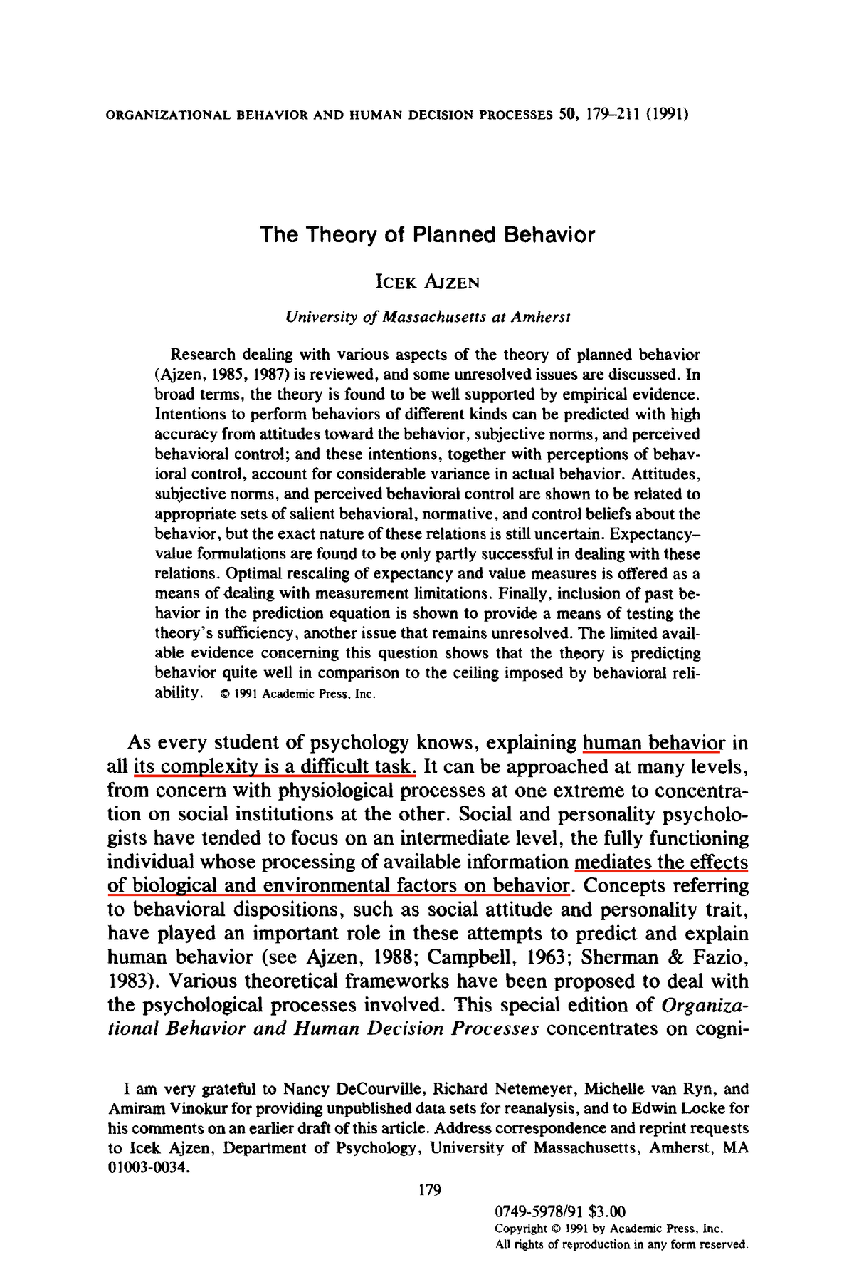 theory of planned behavior dissertation