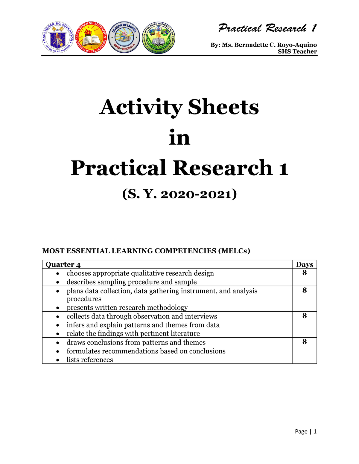 worksheet in practical research 1