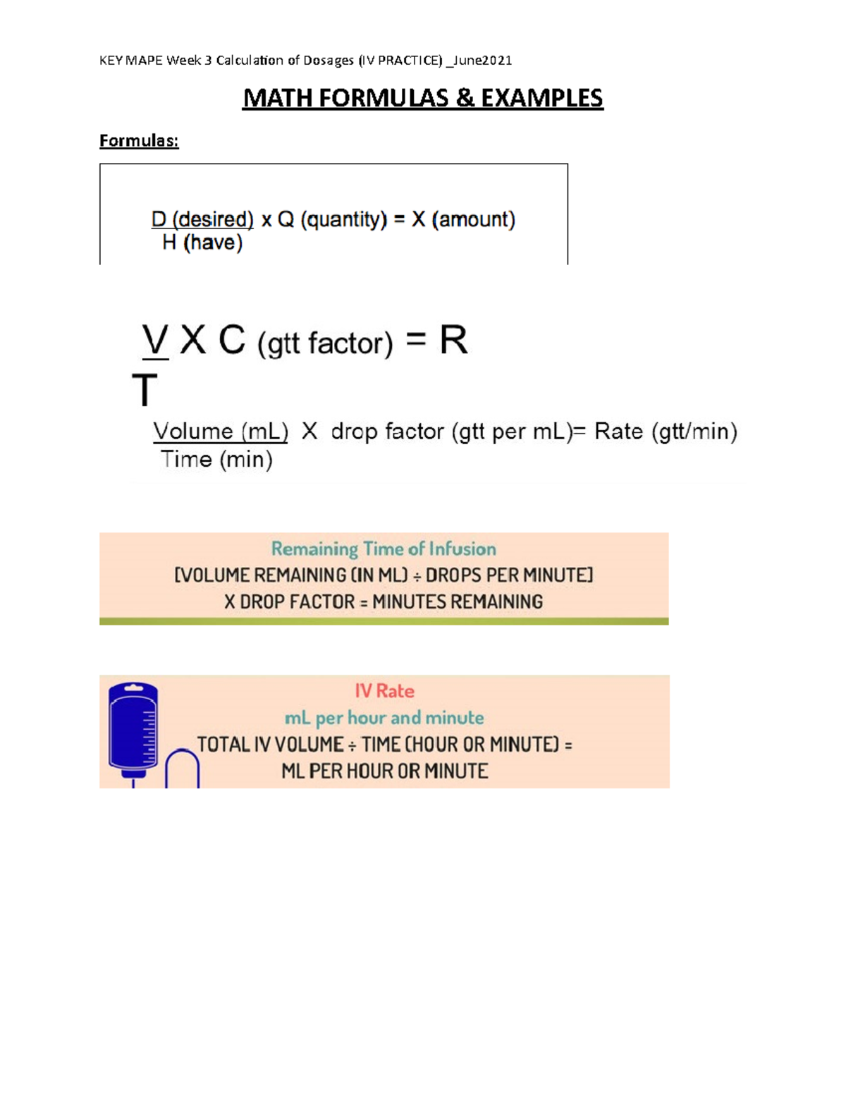 KEY MAPE Week 3 IV Math Practice Questions June2021 - KEY MAPE Week 3 ...