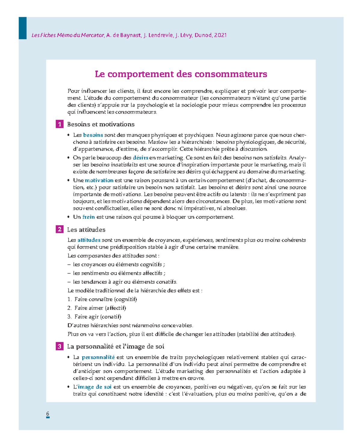 Fiche Mémo - Le Comportement Des Consommateurs - 6 Les Fiches Mémo Du ...