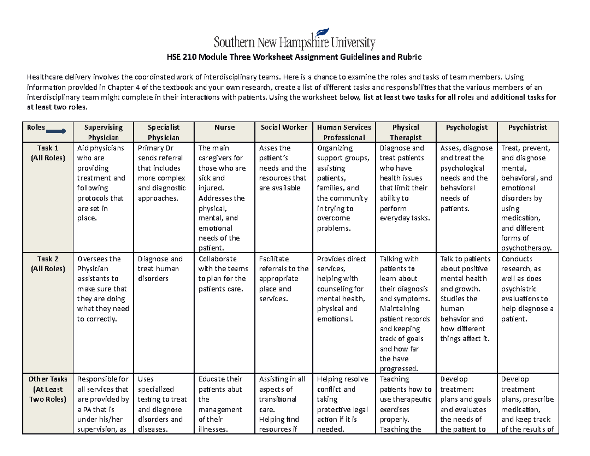 module three assignment guidelines and rubric