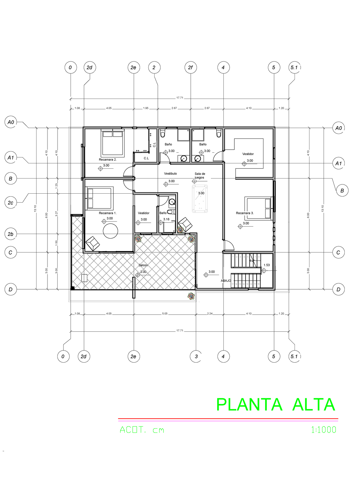 Arquitectonica Planta ALTA - ABAJO 2 4 4 5 5 5. 5. 0 0 A A B B C C D D ...