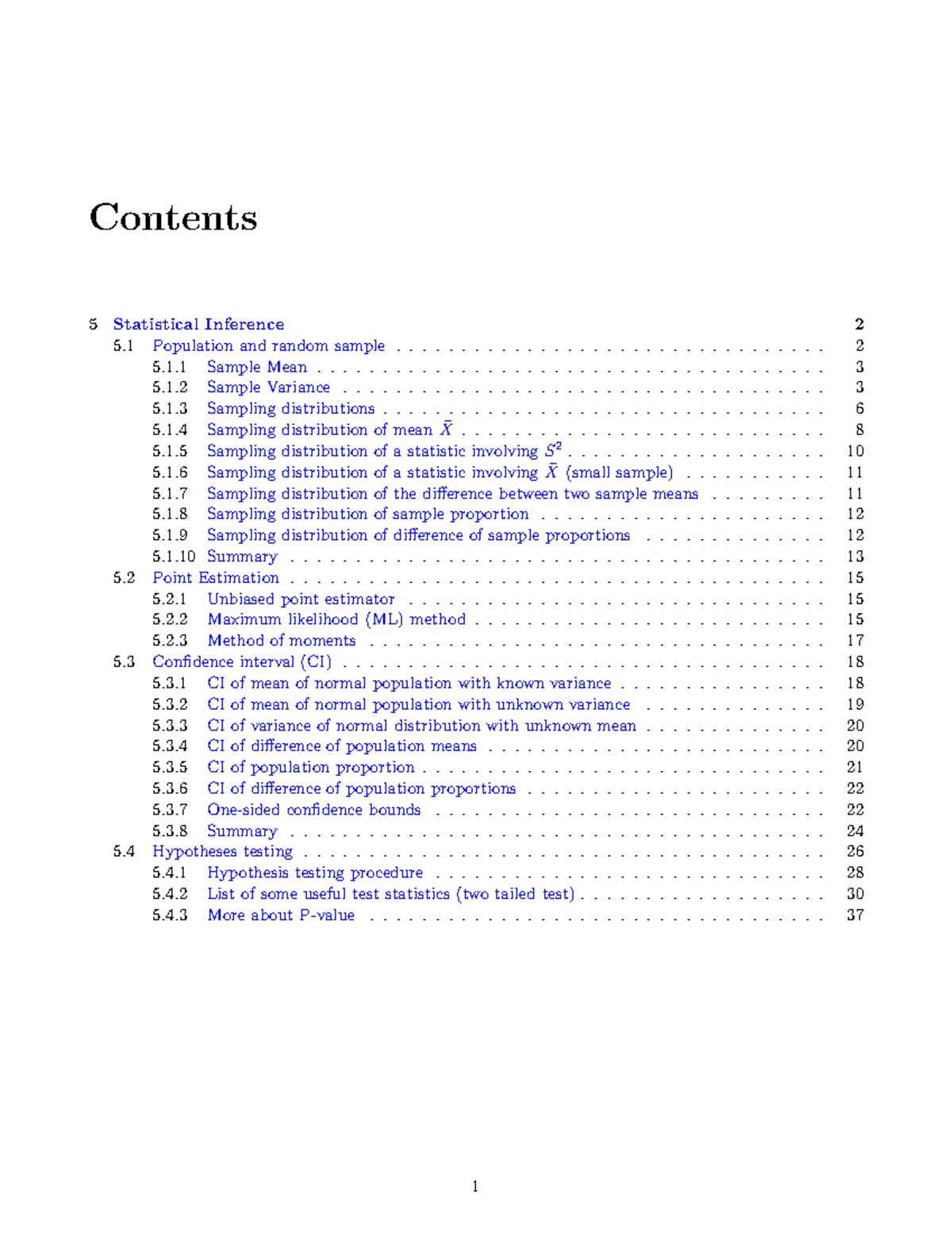Chapter 5 - Statistical Inference - Probability and Statistics F113 ...