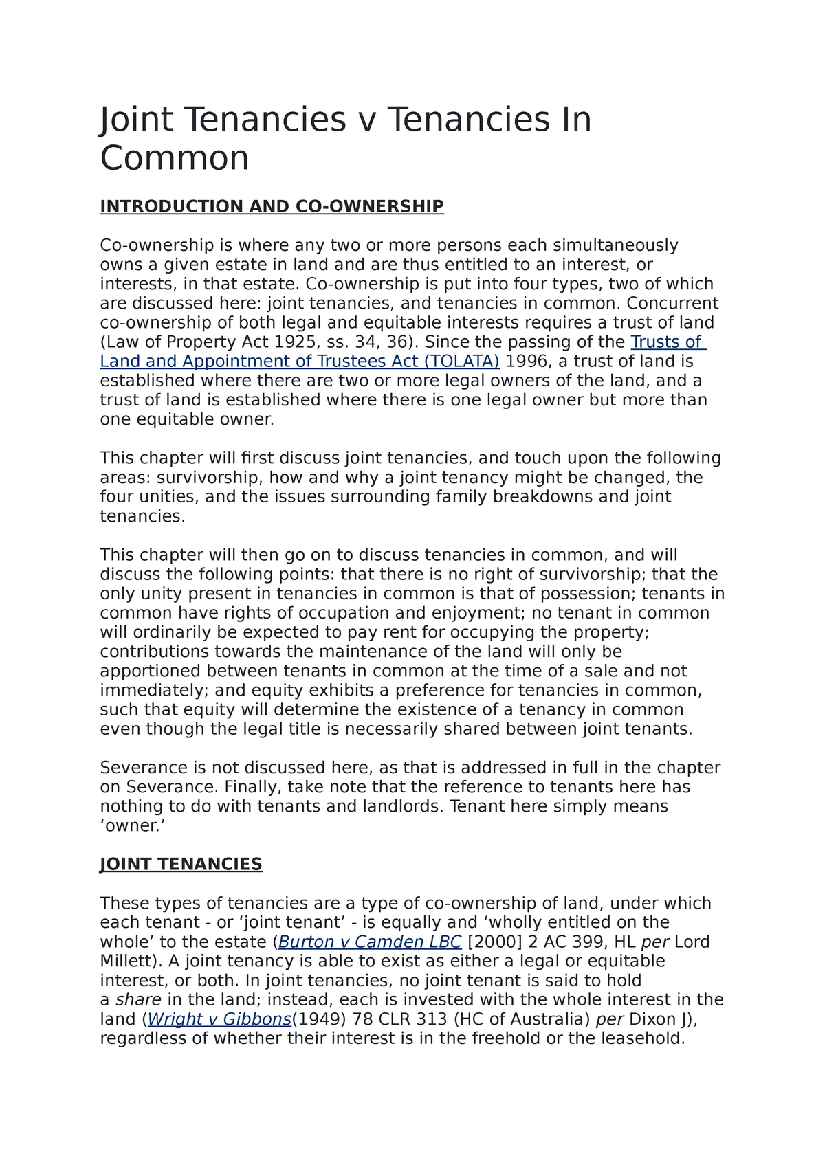 Joint Tenancies V Tenancies In Common Introduction AND CO Ownership   Thumb 1200 1698 