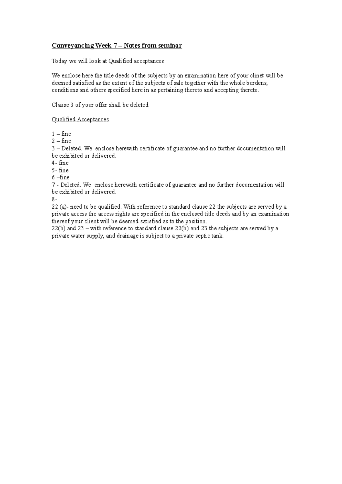 Conveyancing Week 7 – Notes from seminar - Conveyancing Week 7 – Notes ...