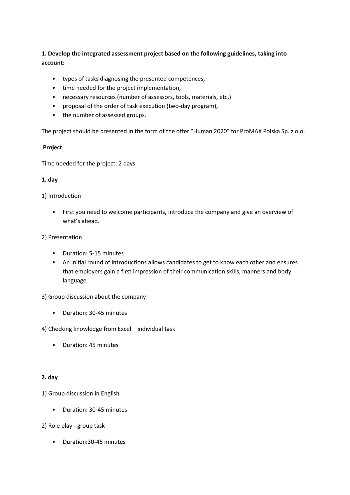 assessment center case study examples