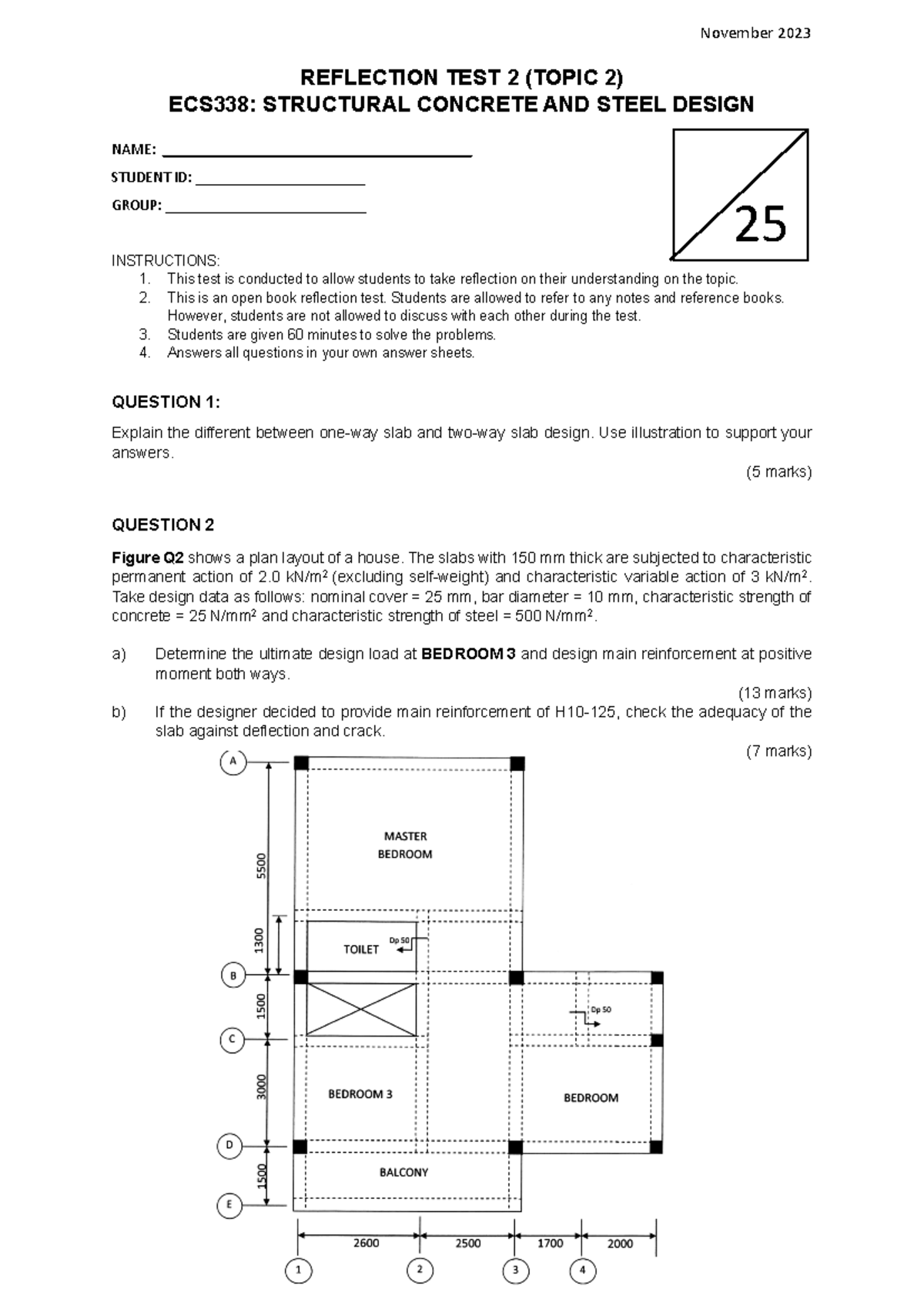 Reflection TEST 2 - BHFGBN - November 2023 REFLECTION TEST 2 (TOPIC 2 ...