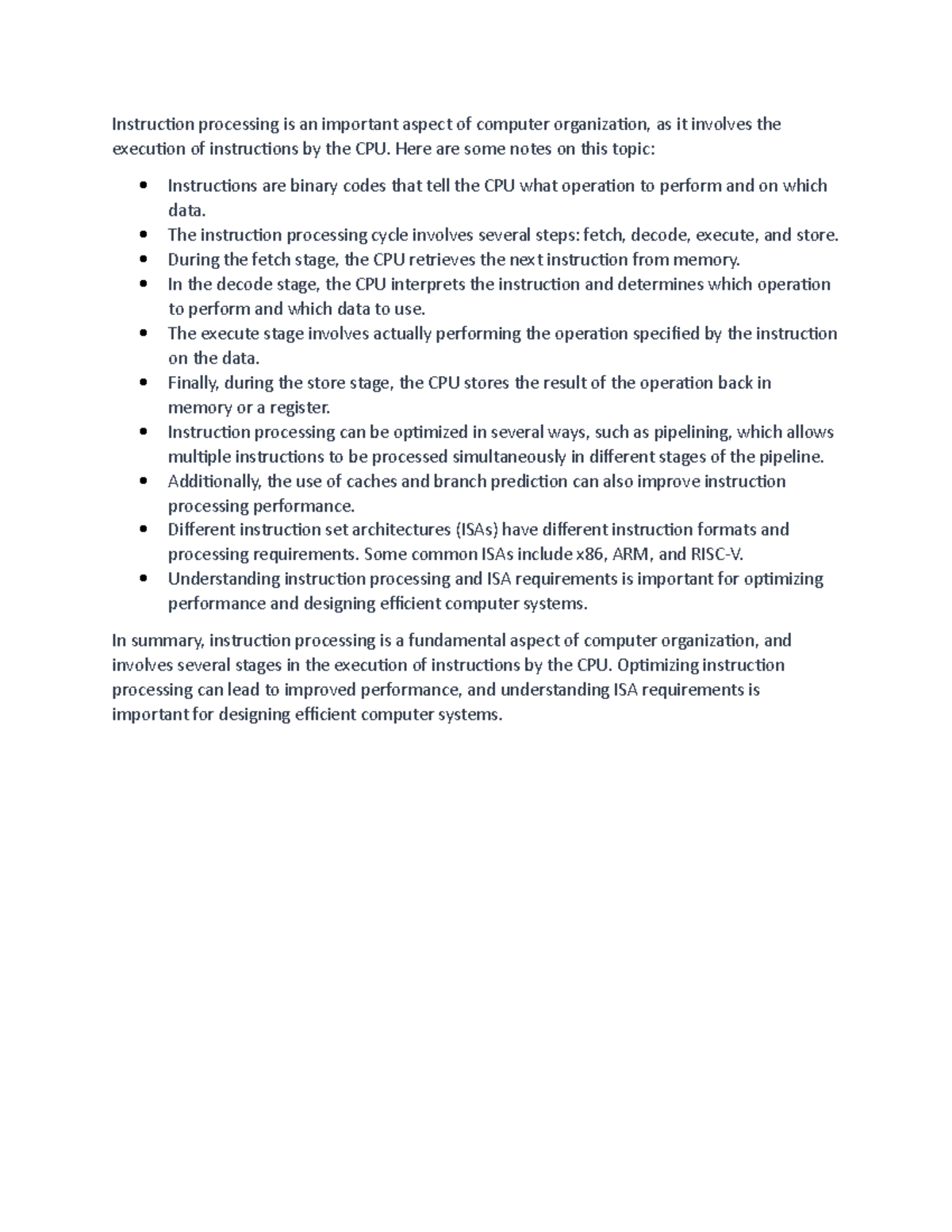 Num 16 - instruction processing - Instruction processing is an ...