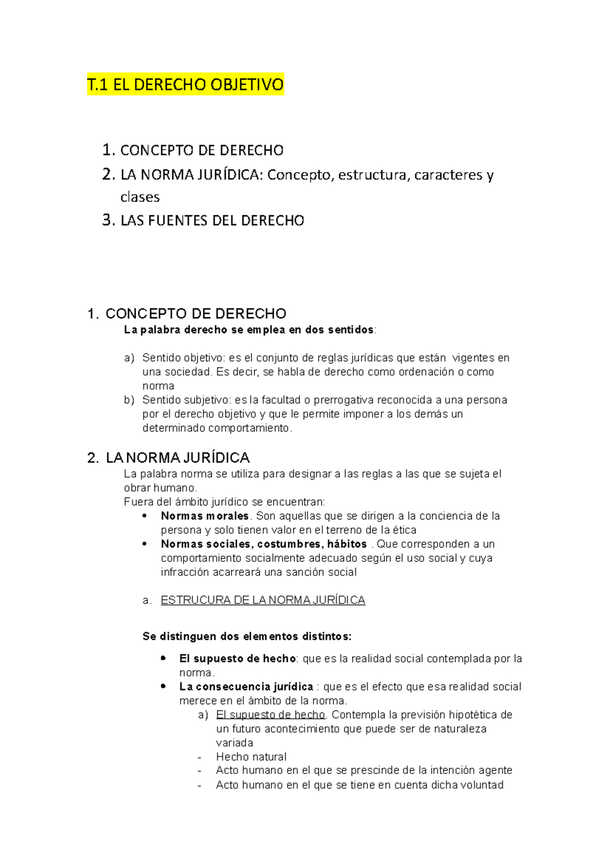 Derecho Objetivo( derecho civil temas 1