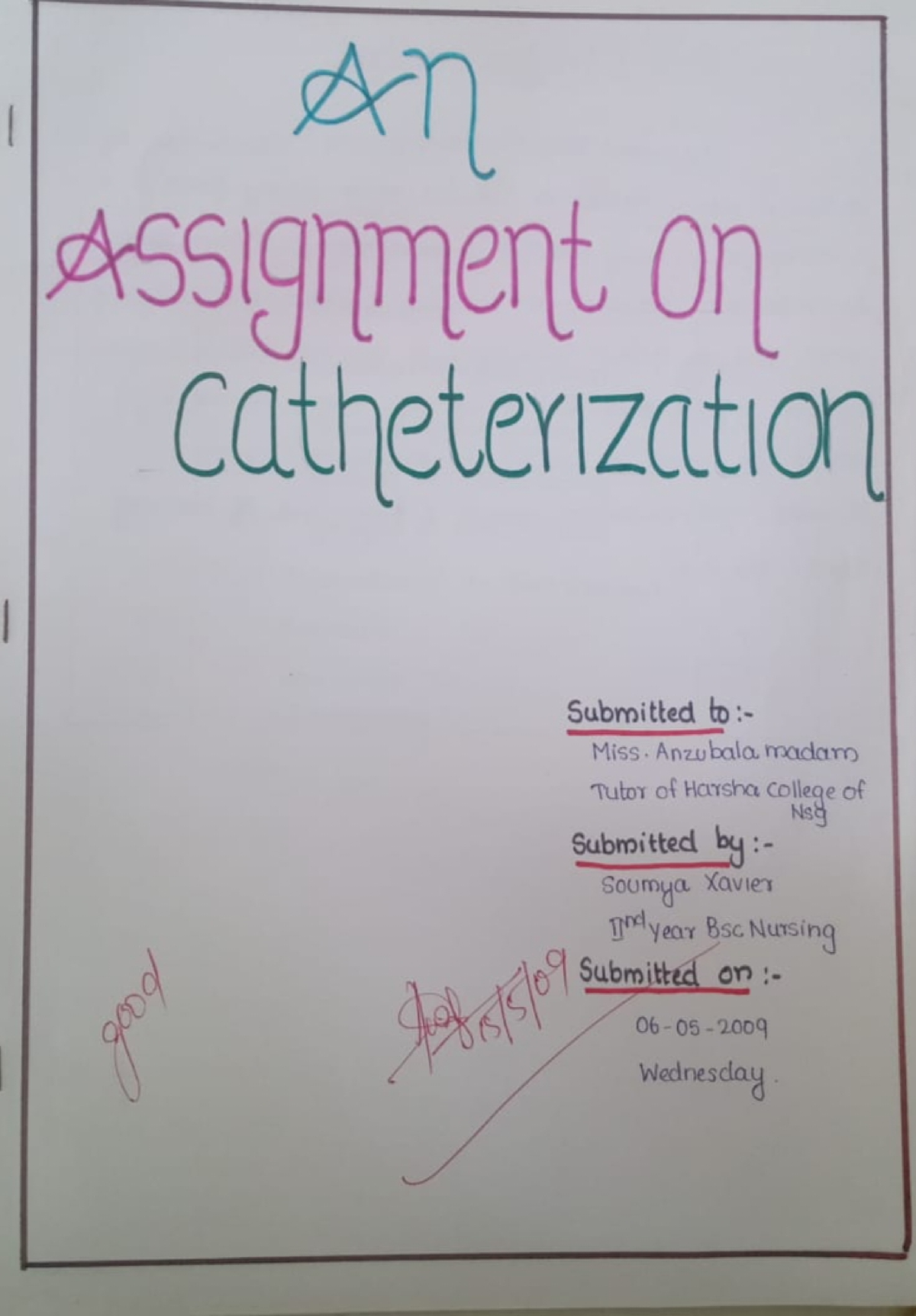 assignment on cardiac catheterization