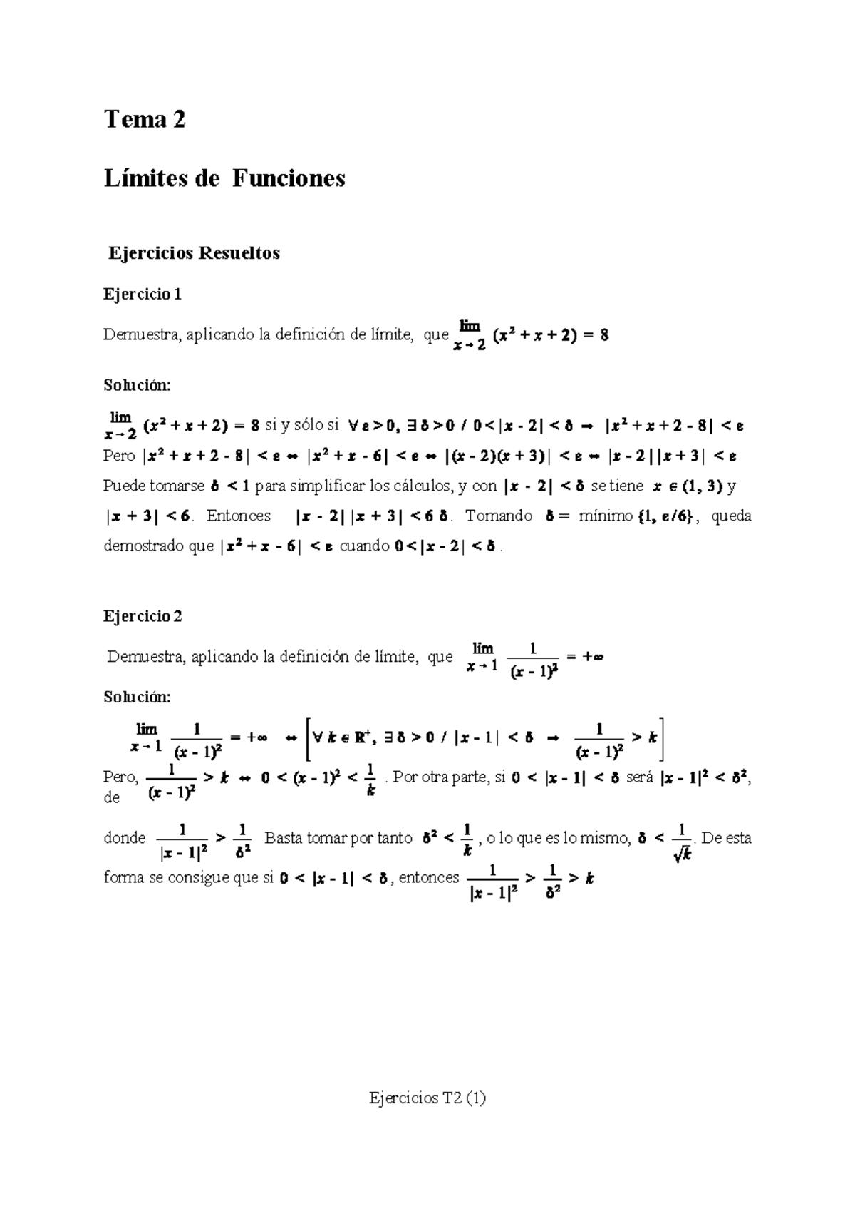 Ejercicios De Fundaciones - Tema 2 LÌmites De Funciones Ejercicios ...