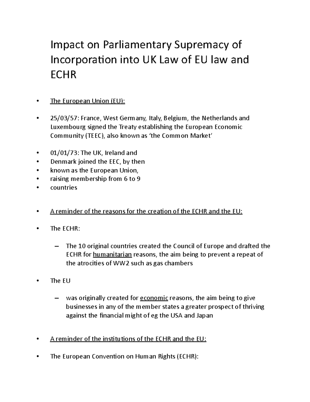 impact-on-parliamentary-supremacy-of-incorporation-into-uk-law-of-eu