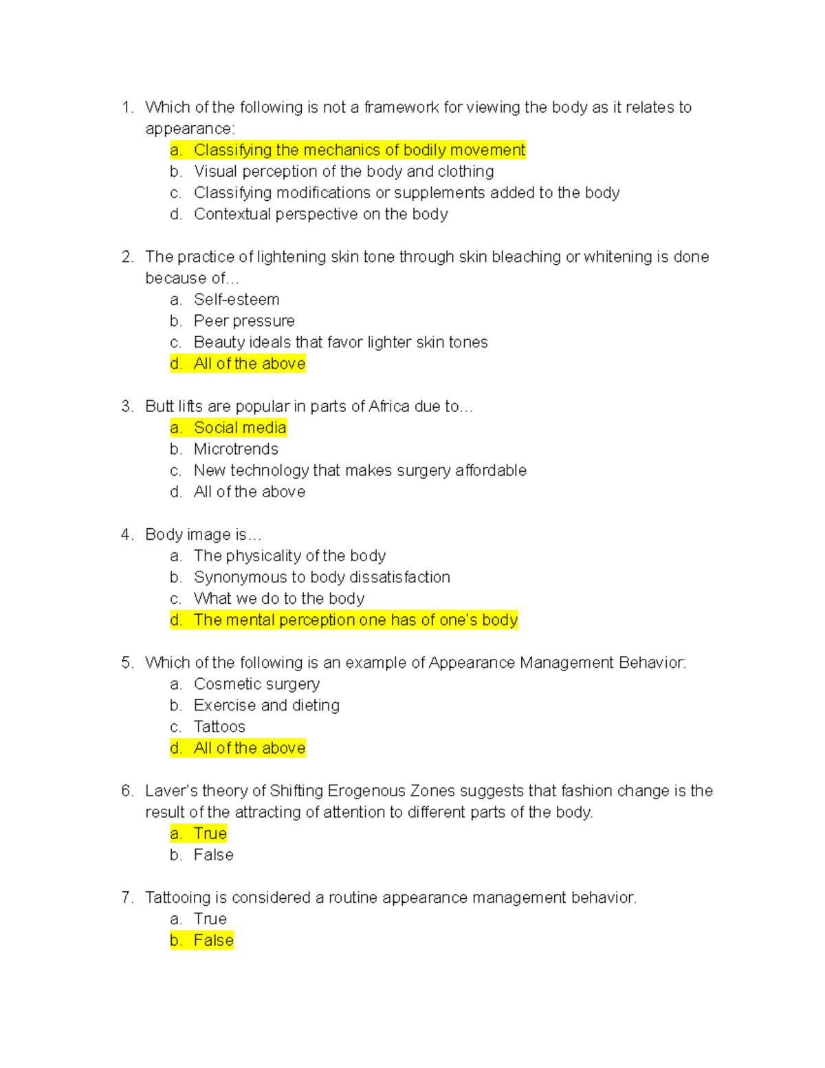 TMFD 123 Exam 2 Study Guide - Which of the following is not a framework ...