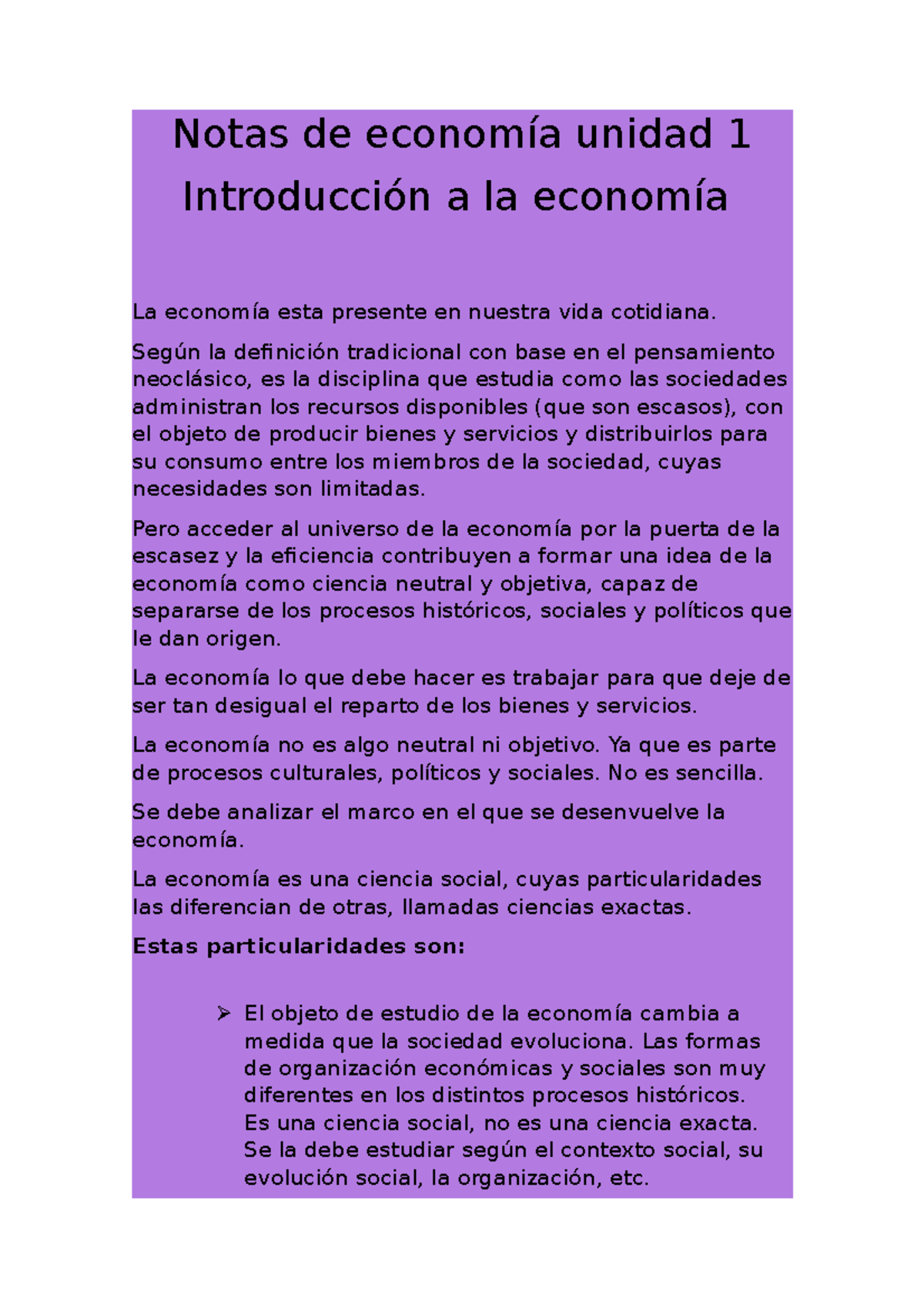 Notas DE Economia Teorico Y Practico Unidad 1 - Notas De Economía ...