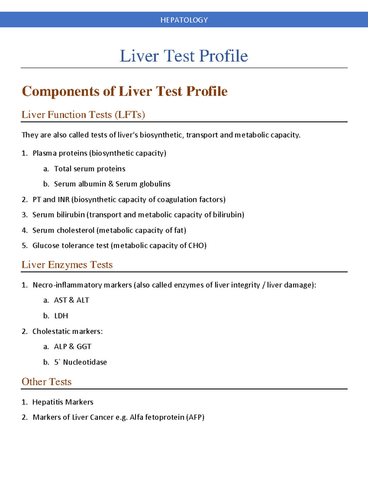 Liver Test Profile - Human Anatomy - Liver Test Profile Components of ...